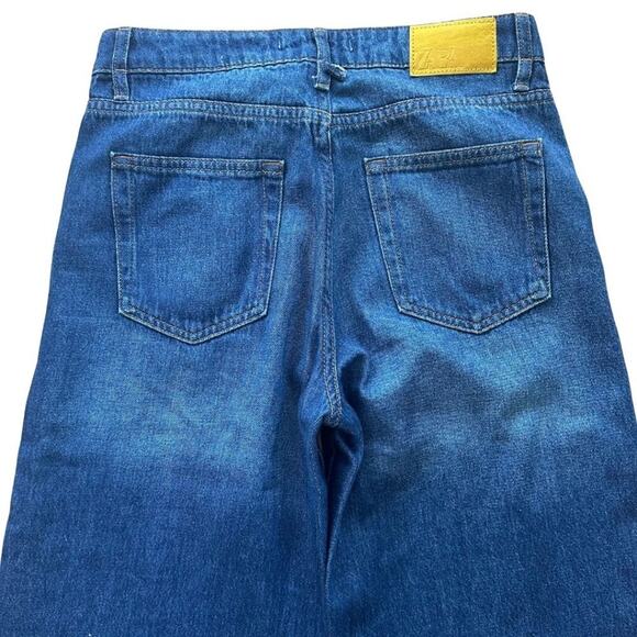 Zara High Rise Straight Leg Jeans Blue 2 - Picture 6 of 7